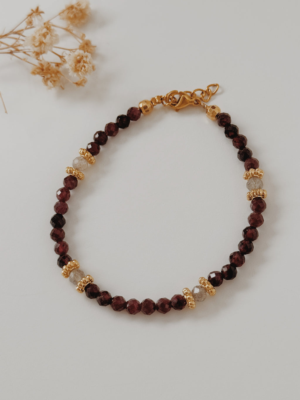 Pulseira Paola Granada e Labradorite