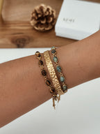 Pulseira Elo dourado | Crisocola