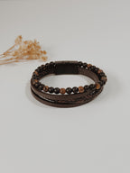 Pulseira Homem Olho de Tigre e Onix