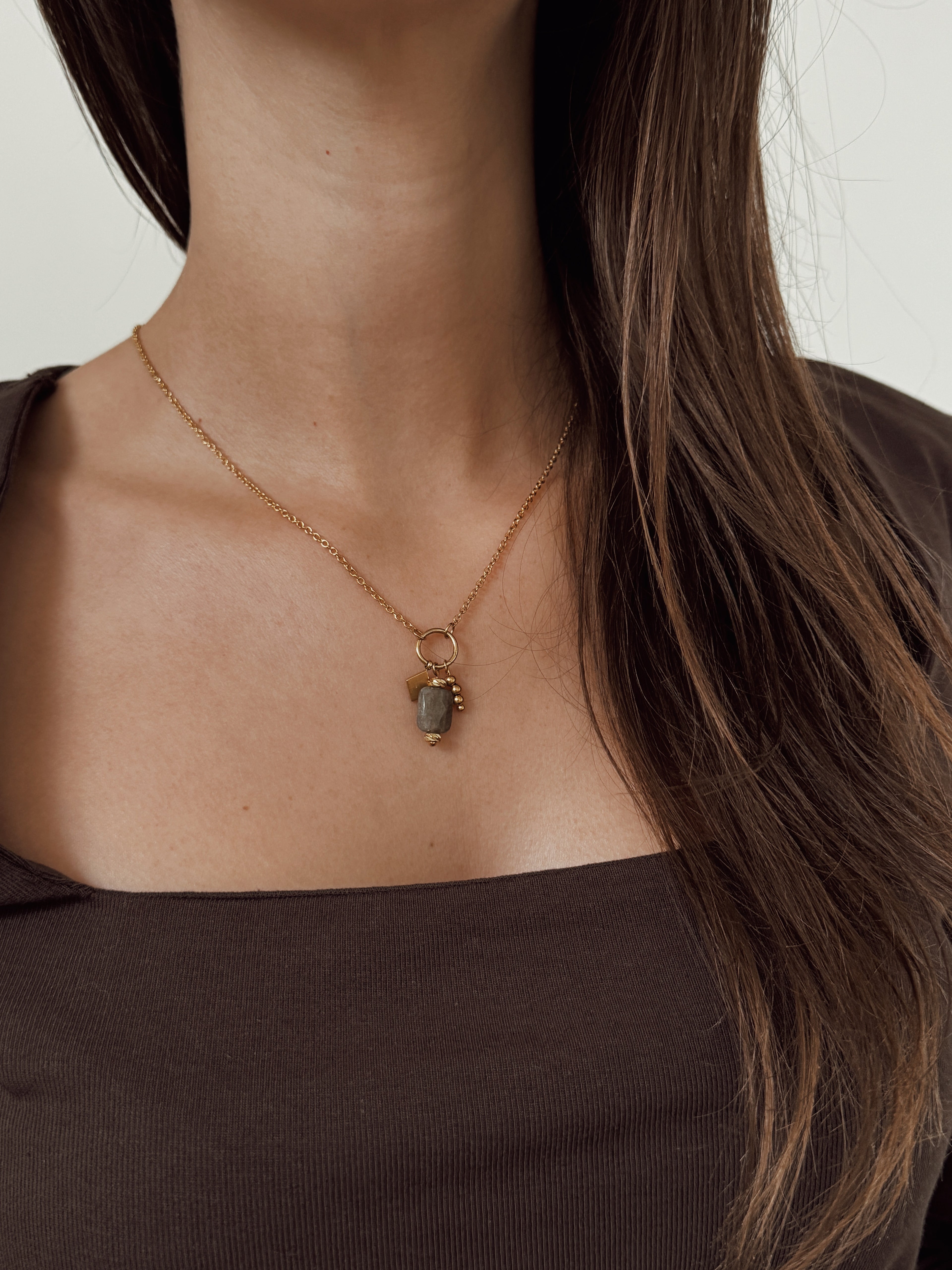 Colar Amuleto Visão ( labradorite )