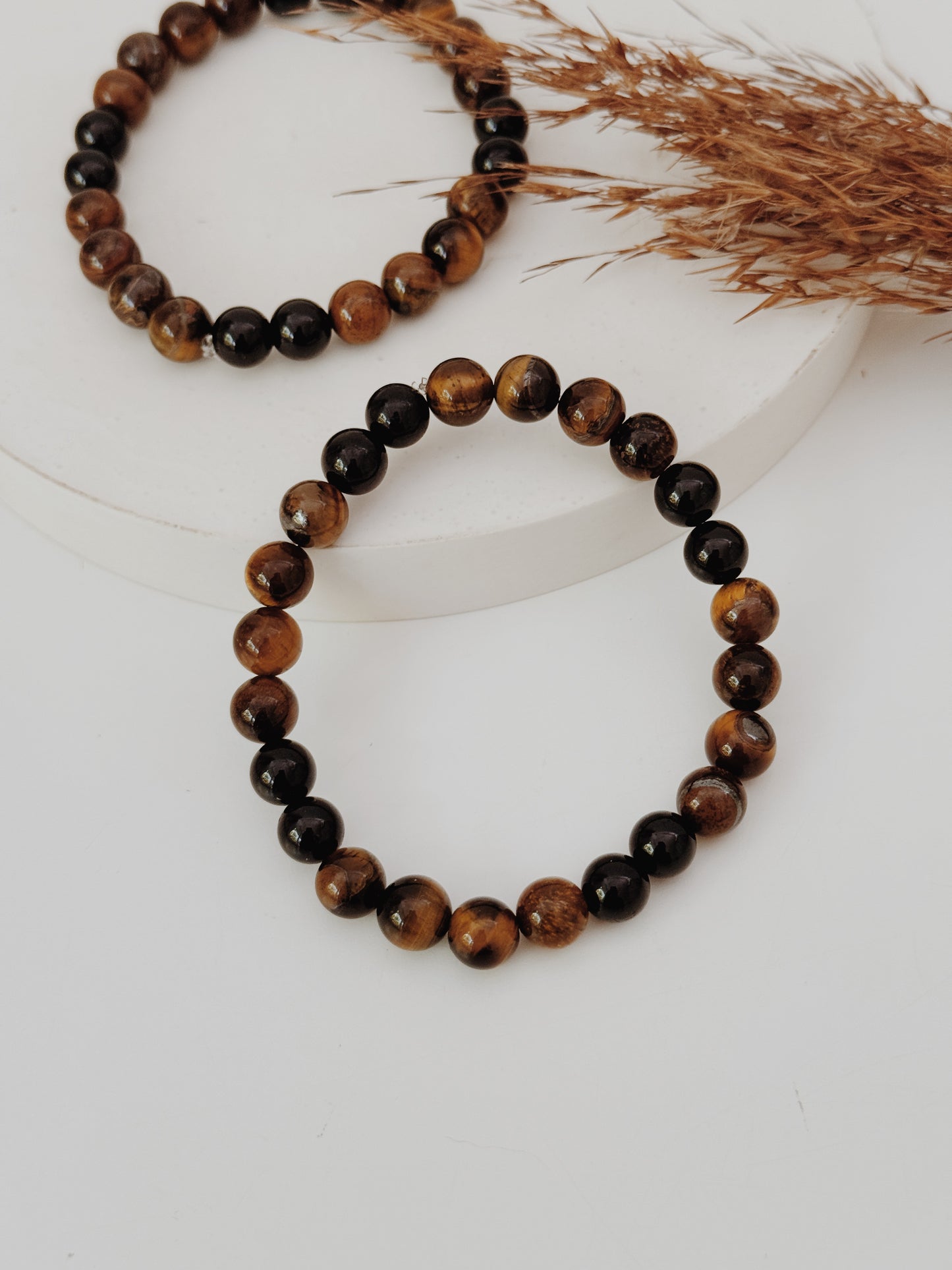 Pulseira Homem - Olho de Tigre e Turmalina Negra