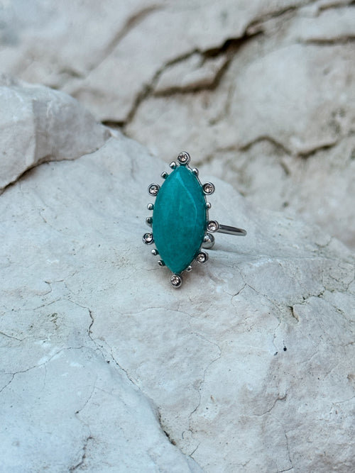 Anel Ignis Amazonite prateado