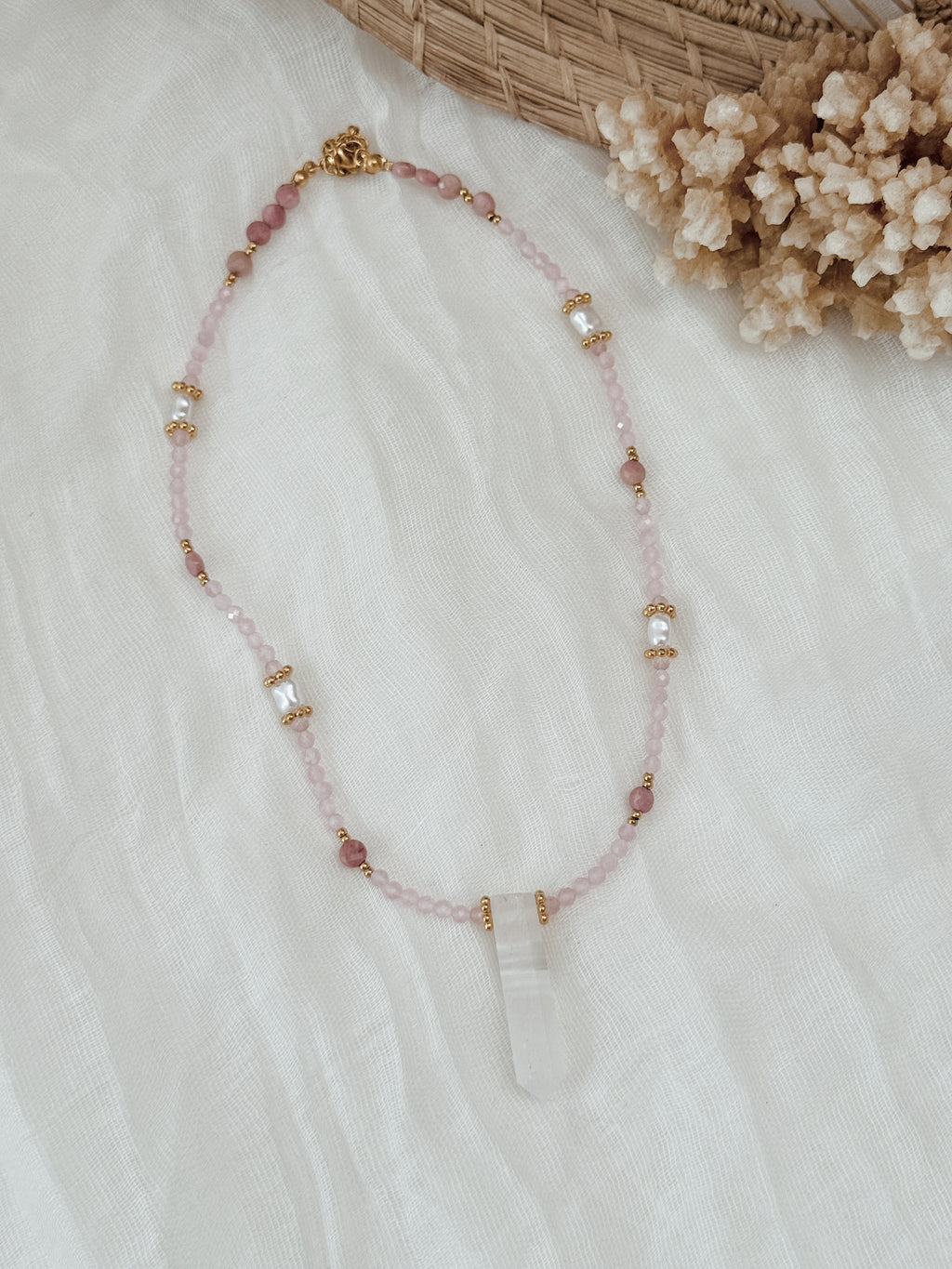 Gargantilha Alma Rosa | quartzo rosa