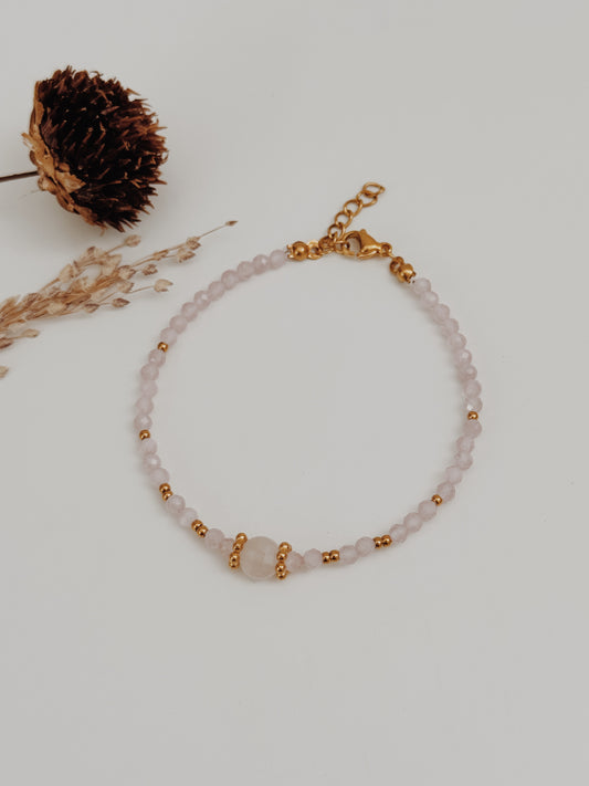 Pulseira Nahara Quartzo Rosa