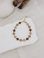 Pulseira Golden Clover | champanhe e bordô