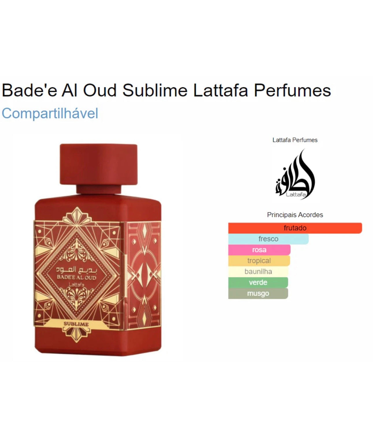 Badee al Oud Sublime Lattafa - Decante 5ml