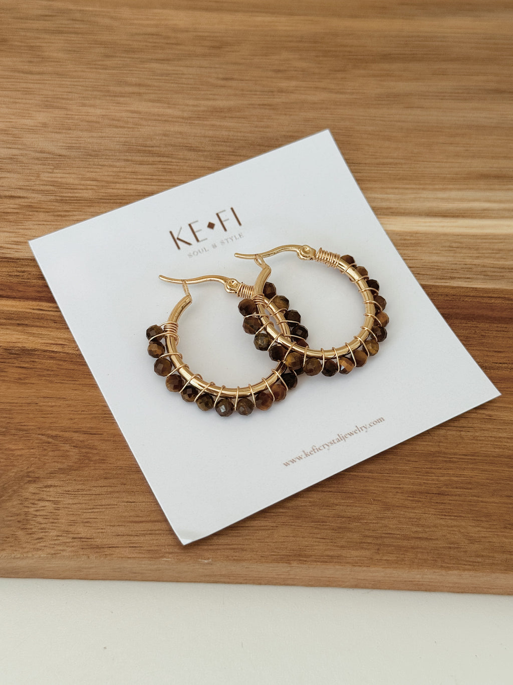 Argolas Boho | Olho de Tigre
